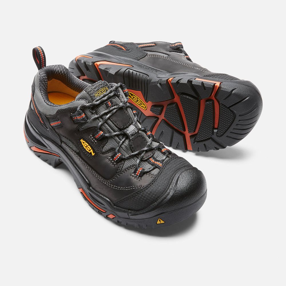 Keen Werkschoenen Heren Zwart - Braddock Laag (Steel Toe) - 71340-NZQH